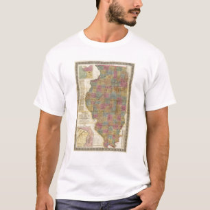 Neue Schnittkarte des Staat von Illinois 2 T-Shirt