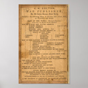 Neue Schnittkarte des Staat von Illinois Poster