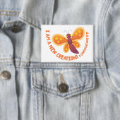 Neue Schöpfung süßer Schmetterling Cartoon Bibelve Button (Insitu)