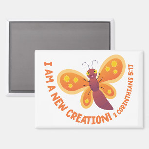 Neue Schöpfung süßer Schmetterling Cartoon Bibelve Magnet