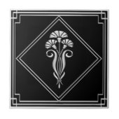 Neue Schwarz-Silber-Art-Déco-Tile Fliese (Vorderseite)