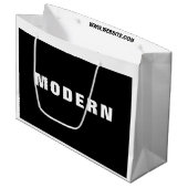 Neue Schwarze Unternehmen Minimalistisch Große Geschenktüte (Vorderseite Schrägansicht)