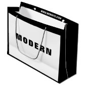Neue Schwarze Unternehmen Minimalistisch Große Geschenktüte (Vorderseite Schrägansicht)