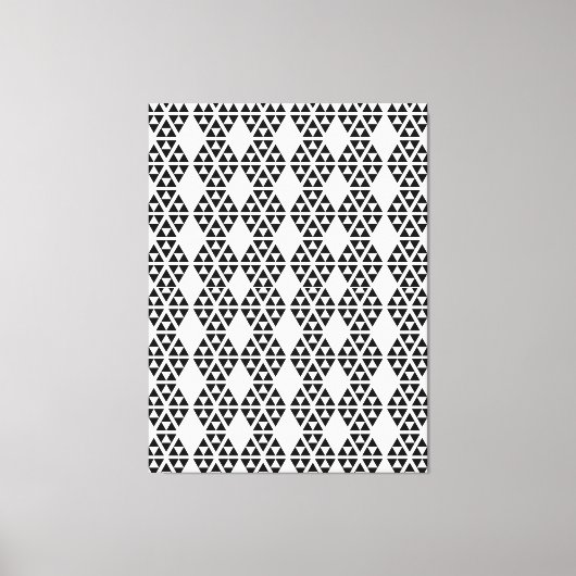 Neue schwarzweiße Dreiecke, nahtlose Muster Leinwanddruck (Vorderseite)