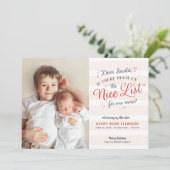 Neue Schwester oder Bruder Weihnachten Ankündigung (Stehend Vorderseite)