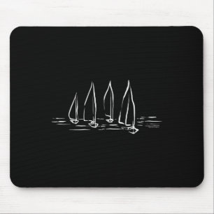 Neue Segelboote auf offenem Wasser Nautical Segeln Mousepad