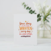 Neue Seite, neuer Tag Postkarte (Stehend Vorderseite)