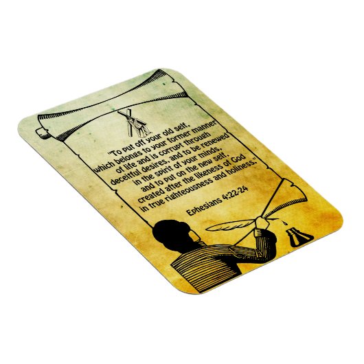 Neue Selbstveränderung Ephesianer 4:22-24 Bibelzit Magnet (Rechte Seite)
