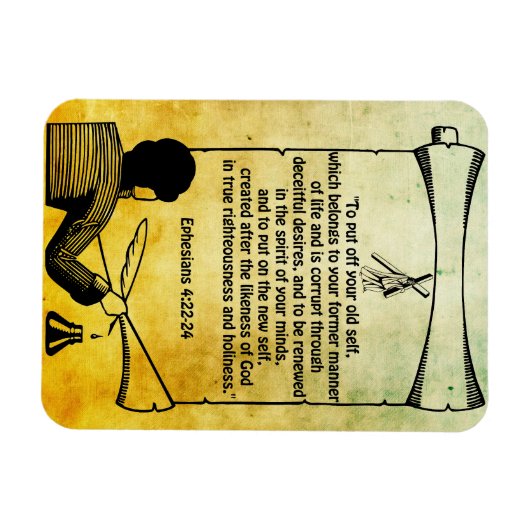 Neue Selbstveränderung Ephesianer 4:22-24 Bibelzit Magnet (Horizontal)