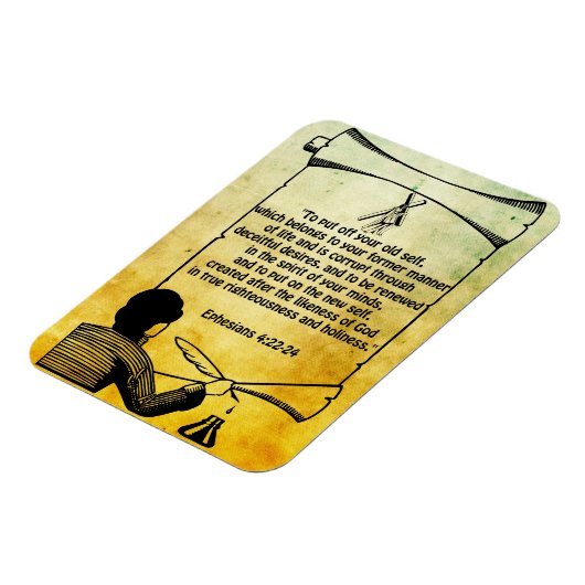 Neue Selbstveränderung Ephesianer 4:22-24 Bibelzit Magnet (Linke Seite)