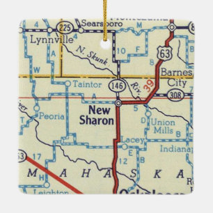 Neue Sharon IA Vintage Karte Keramikornament
