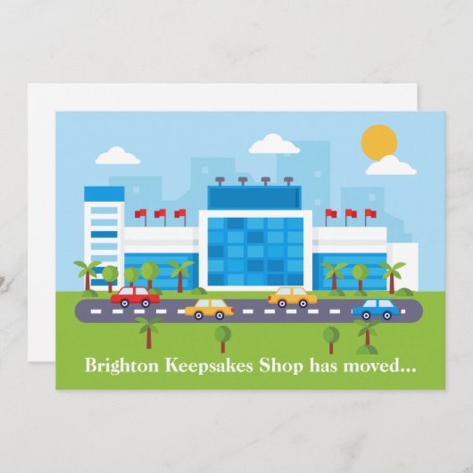 Neue Shop-Adresse Niedliche Einkaufshallen bewegen Ankündigung (Vorne/Hinten)