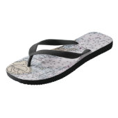 Neue Silver Beach Flip Flops, breite Streifen Badesandalen (Schrägansicht)