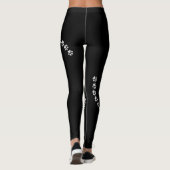 Neue Silver Dog Paw Print auf schwarz Leggings (Rückseite)