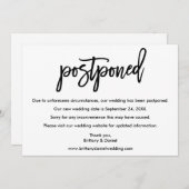 Neue Skriptkarte für das Hochzeitdatum verschoben Save The Date (Vorne/Hinten)