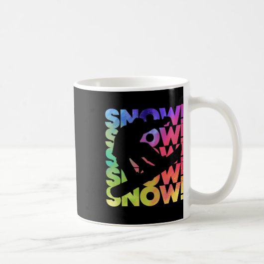 Neue Snowboard Saison - Farbenfrohe Snowboarder Kaffeetasse (Rechts)