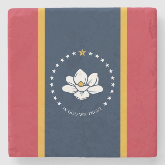 Neue Staatsflagge in Mississipi Steinuntersetzer (Vorderseite)