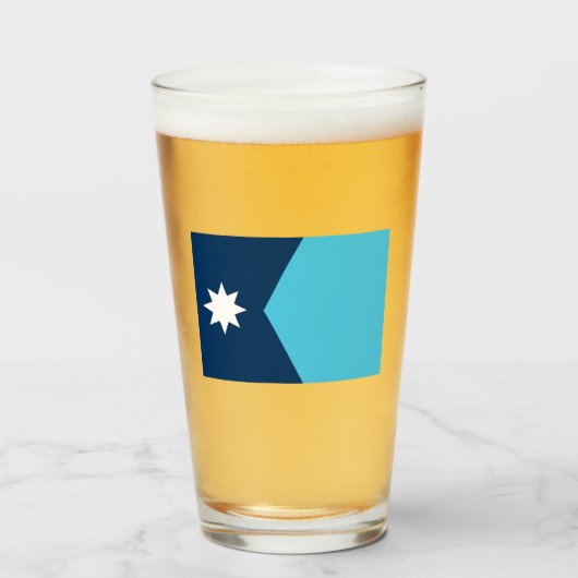 Neue Staatsflagge von Minnesota Glas (Vorne (Gefüllt))