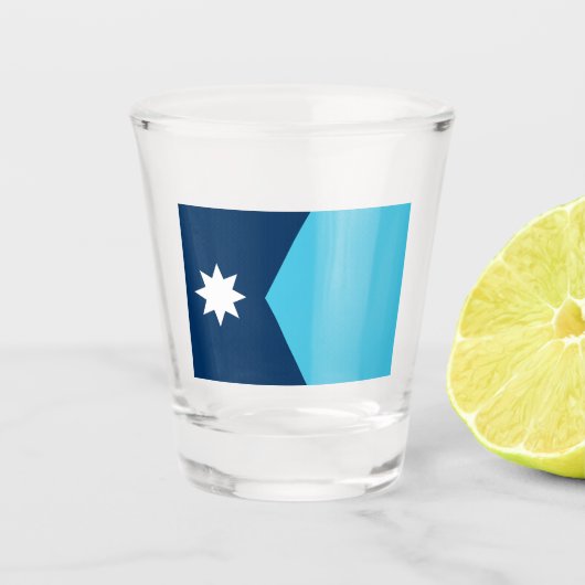 Neue Staatsflagge von Minnesota Schnapsglas (Vorderseite)