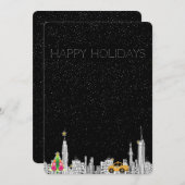 Neue Stadt Zeichne Weihnachtskarte Einladung (Vorne/Hinten)