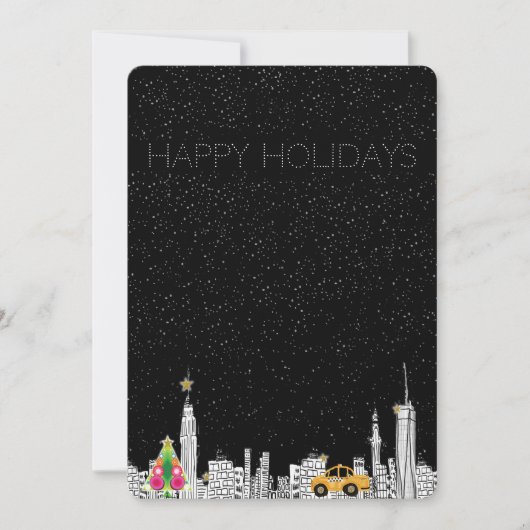 Neue Stadt Zeichne Weihnachtskarte Einladung (Vorderseite)