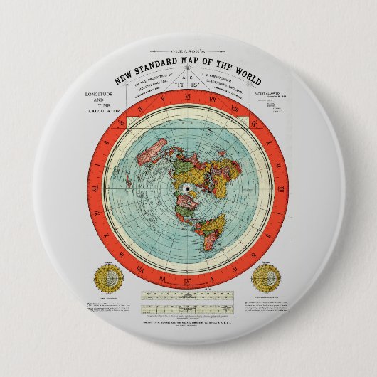 Neue Standard-Karte der Erde Button (Vorderseite)