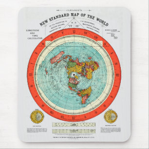 Neue Standardkarte der flachen Erde der Welt Mousepad