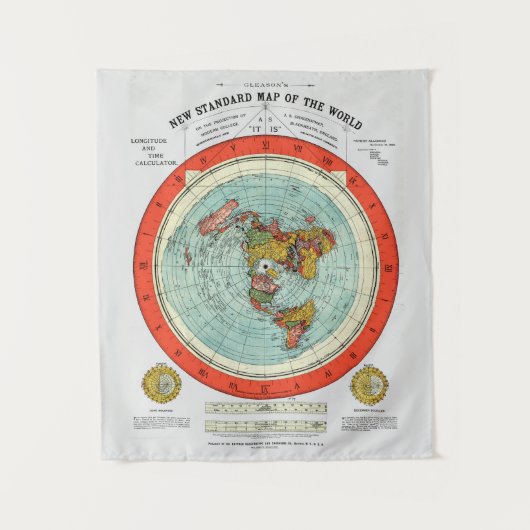 Neue Standardkarte für den Erdboden der Welt Wandteppich (Vorderseite)