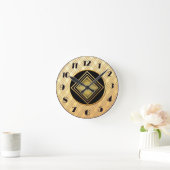 Neue Stilelemente für Gold und Schwarz Runde Wanduhr (Zuhause)