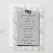 Neue Stimmen - Einladung/Zwei Herzen - Grau/Silber Einladung (Rückseite)