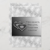 Neue Stimmen - Einladung/Zwei Herzen - Grau/Silber Einladung (Vorne/Hinten)