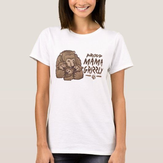 Neue stolze Mutter Grizzly T-Shirt (Vorderseite)