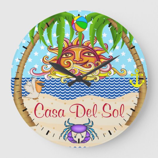 Neue Strandsun-Ozean-Wanduhr - SRF Große Wanduhr (Vorderseite)