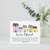 Neue Straße farbige Häuser Geschäftsadresse Ankünd Ankündigungspostkarte (Stehend Vorderseite)