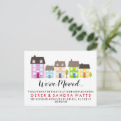 Neue Straßenbunt-Häuser Geschäftsadresse Ankündigungspostkarte (Stehend Vorderseite)