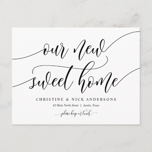 Neue Sweet Zuhause Address, Moving Announcement Postkarte (Vorderseite)