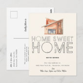 Neue Sweet Zuhause Typografy Moving Ankündigung Postkarte (Vorne/Hinten)