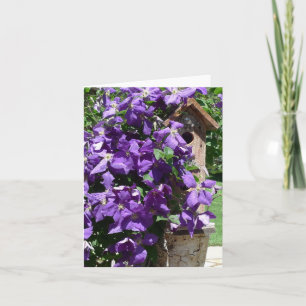 Neue Tagesgärten Notecard- Clematis & Birdhouse Karte