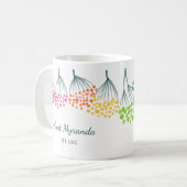 Neue Tante Abstrakt Rainbow Floral Personalisiert Kaffeetasse (Vorderseite Links)