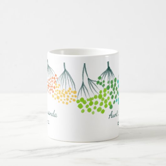 Neue Tante Abstrakt Rainbow Floral Personalisiert Kaffeetasse (Mittel)