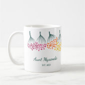 Neue Tante Abstrakt Rainbow Floral Personalisiert Kaffeetasse (Links)