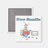 Neue Tante - Flugzeugentrickfilme und Geschenke Magnet (Vorderseite/Rückseite)