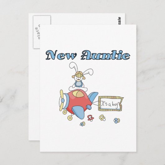 Neue Tante - Flugzeugentrickfilme und Geschenke Postkarte (Vorne/Hinten)