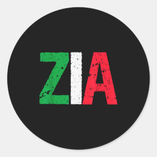 Neue Tante Italian Zia Italienisch Amerikanische T Runder Aufkleber