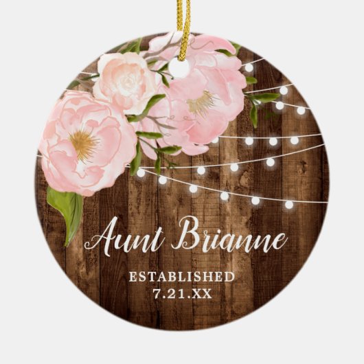 Neue Tante Personalisiert Keepake Land Holz Keramik Ornament (Vorne)