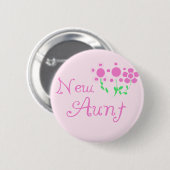 Neue Tante Pink Flowers Tshirts und Geschenke Button (Vorne & Hinten)