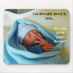 Neue Tante Rocks-Mauspad Neue Baby-Geburt Tanten Mousepad