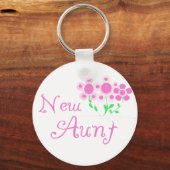 Neue Tante Rosa Blume Tshirts und Geschenke Schlüsselanhänger (Vorderseite)