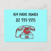 neue Telefonnummer Postkarte (Vorderseite)