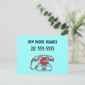 neue Telefonnummer Postkarte (Stehend Vorderseite)